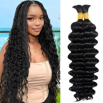 Miracle On Going Deep Wave Bulk Hair For Braiding #1B Natural Black