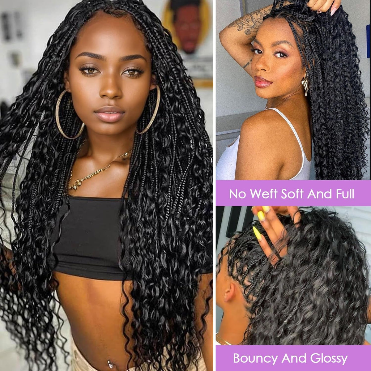 Miracle On Going Deep Wave Bulk Hair For Braiding #1B Natural Black