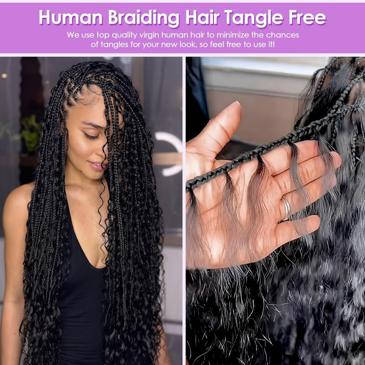 Miracle On Going Deep Wave Bulk Hair For Braiding #1B Natural Black