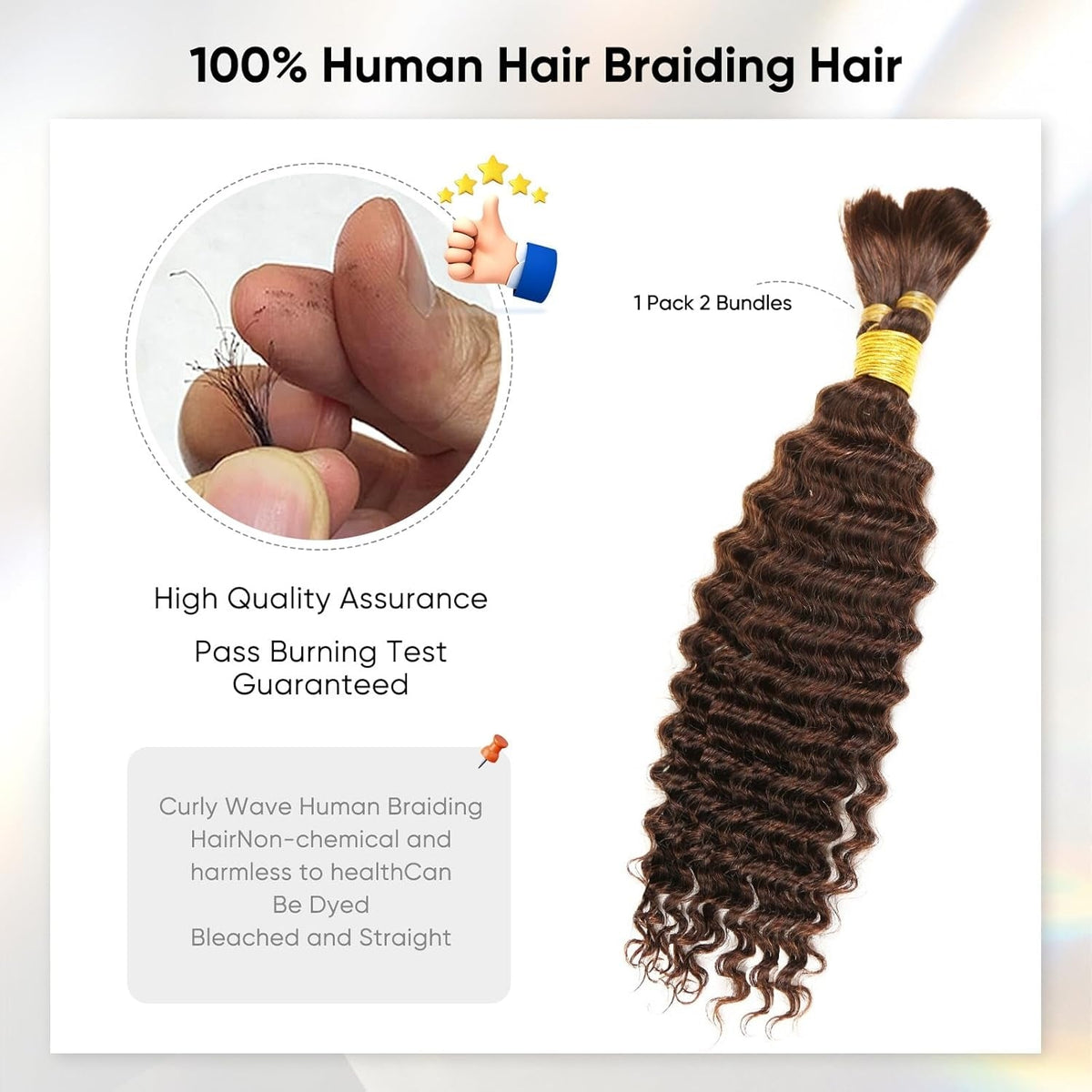 Miracle On Going Deep Wave Bulk Hair For Braiding #4 Color 16-20"