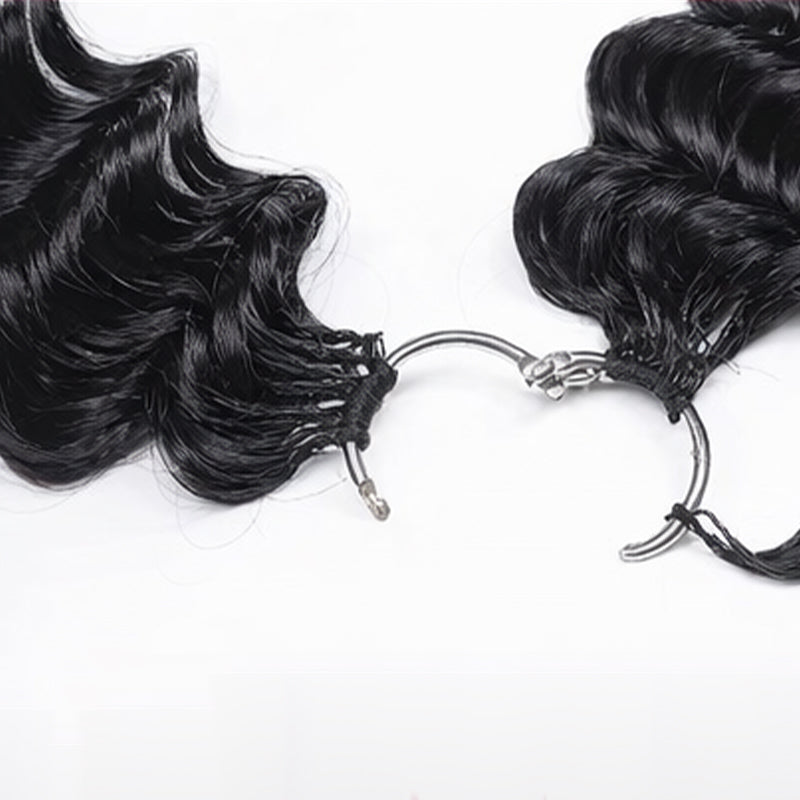 Miracle On Going Miracle Knots Human Feather Crochet Hair Deep Wave with No Spiral Ends - Pre-Separated Knotless Crochet Braids for Seamless Blending