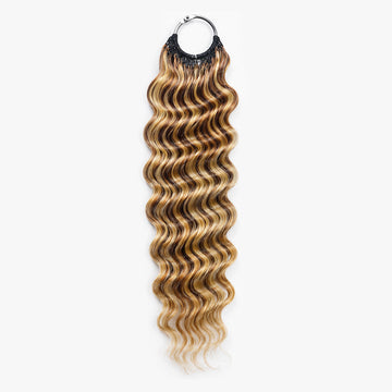 Miracle On Going Miracle Knots Human Feather Crochet Hair Deep Wave with No Spiral Ends - Pre-Separated Knotless Crochet Braids for Seamless Blending #P4/27/613