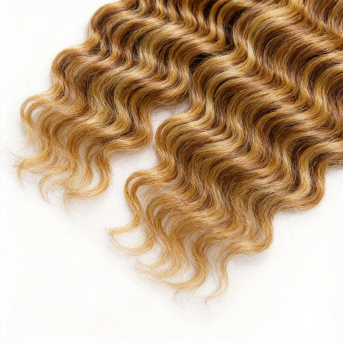 Miracle On Going Miracle Knots Human Feather Crochet Hair Deep Wave with No Spiral Ends - Pre-Separated Knotless Crochet Braids for Seamless Blending #P4/27/613