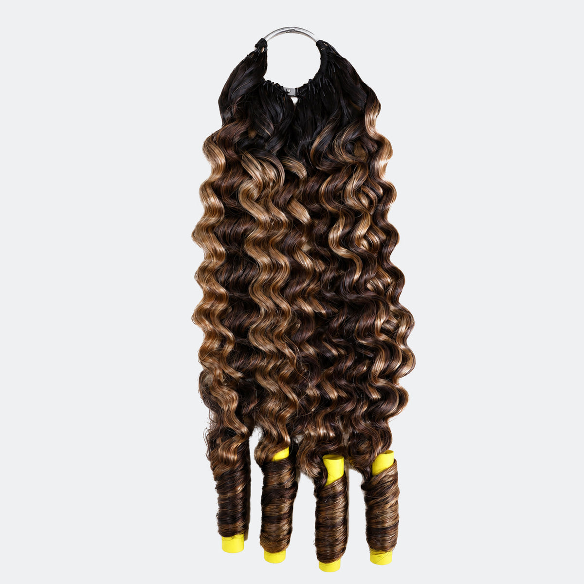 Miracle On Going Miracle Knots Human Feather Crochet Hair Burmese Curly with Spiral Curls #T1B/P4/27