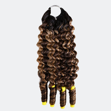 Miracle On Going Miracle Knots Human Feather Crochet Hair Burmese Curly with Spiral Curls #T1B/P4/27