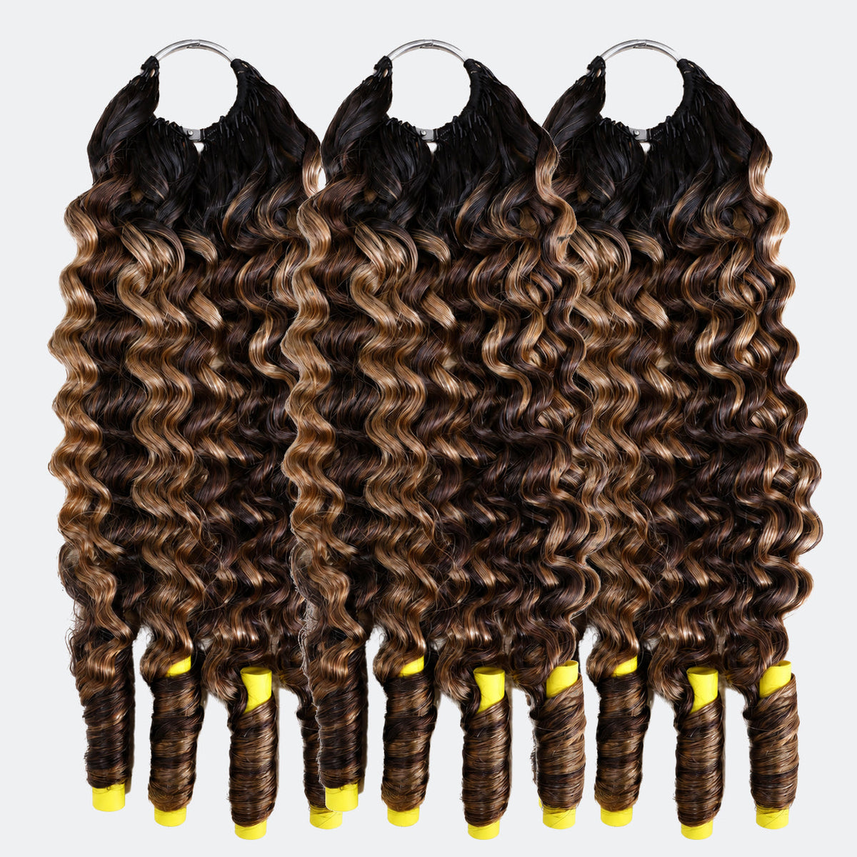 Miracle On Going Miracle Knots Human Feather Crochet Hair Burmese Curly with Spiral Curls #T1B/P4/27