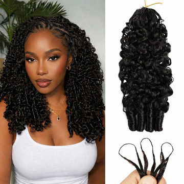 Miracle On Going Miracle Knots Human Feather Crochet Hair Burmese Curly - Pre-Separated Knotless Crochet Braids for Seamless Blending