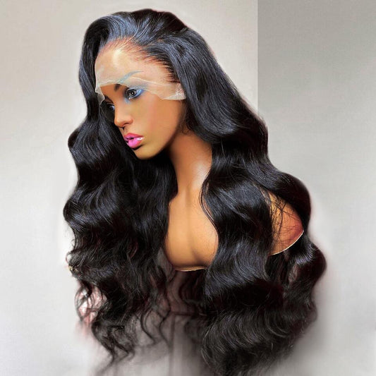 HD Lace Frontal Wigs 13x6 Body Wave Human Hair Wigs 250% Density #1B Natural Color